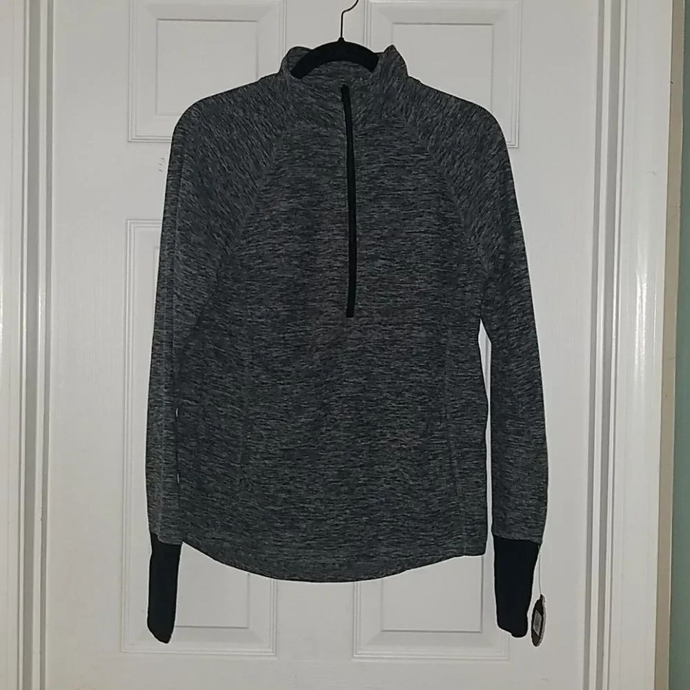 SO gray athletic workout pullover jacket Sz L NWT